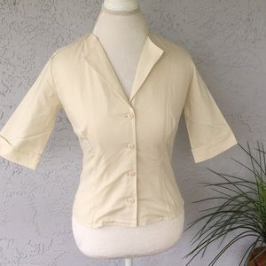 Cream Button Down Blouse